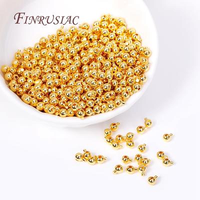 18K Gold Plated Crimp End Beads Accessories Crimp Beads For Jewelry Making Supplies