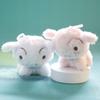 Dog Plush Fashionable Toy Keychain Bag Decoration Fluffy Material Whitepink 12cm Height