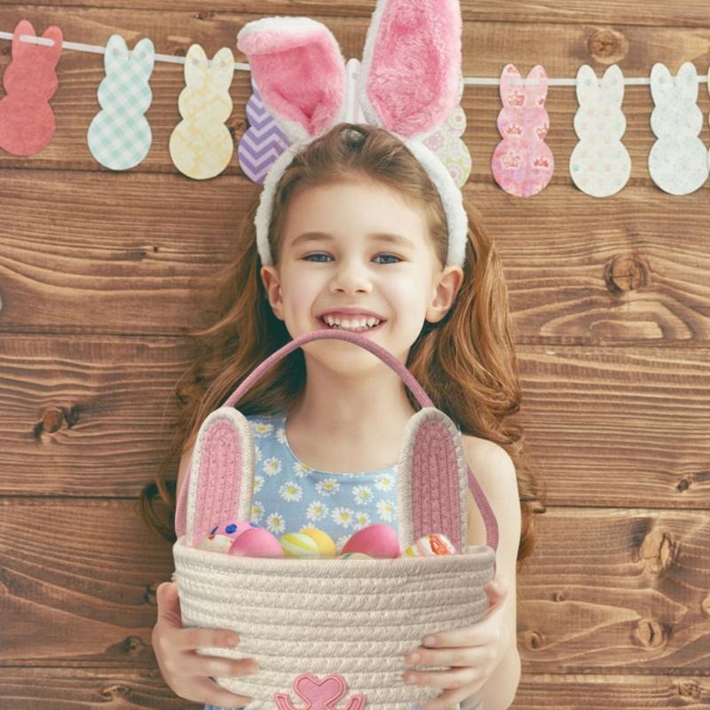 Påskhare Formad Äggkorg Bärbar Tillbehör för Högtidsdekorationer och Familjesammankomster Hushållsbruk