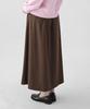 Keullaepeu Elastic Banded Pleated Long Skirt_Brown