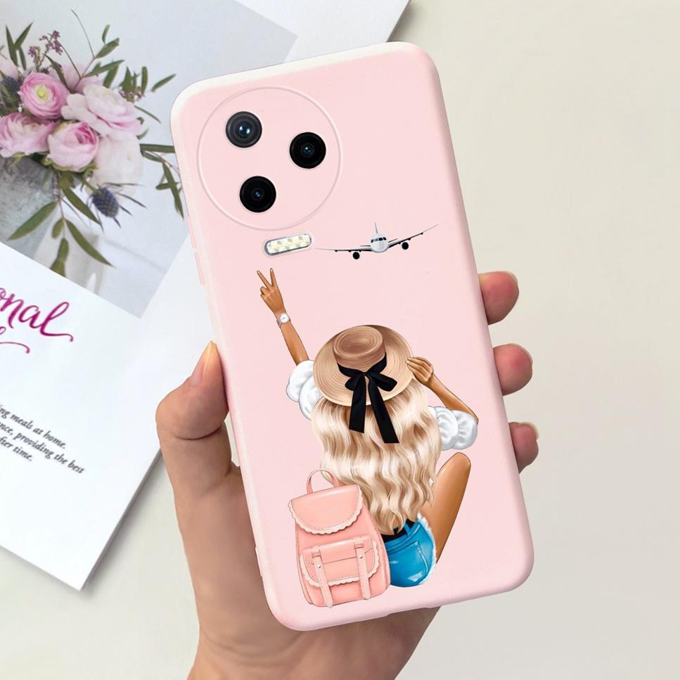 For Infinix Note 12 Pro 4G 6.7" Case Cartoon Astronaut Love Soft Silicone Black Pink Cover For Infinix Note 12 2023 Phone Case