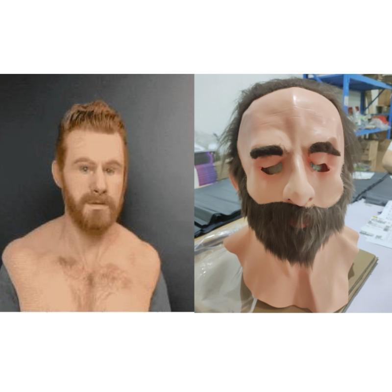 Halloween new product: Old man mask, old lady headgear costume props, latex bald head cover