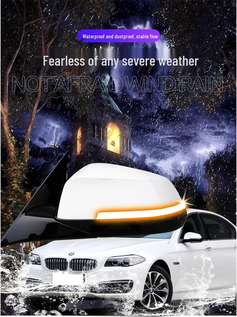 BMW 6 Series (2011-2017) Rearview Mirror Sequential Blue Turn Signal Light Modification