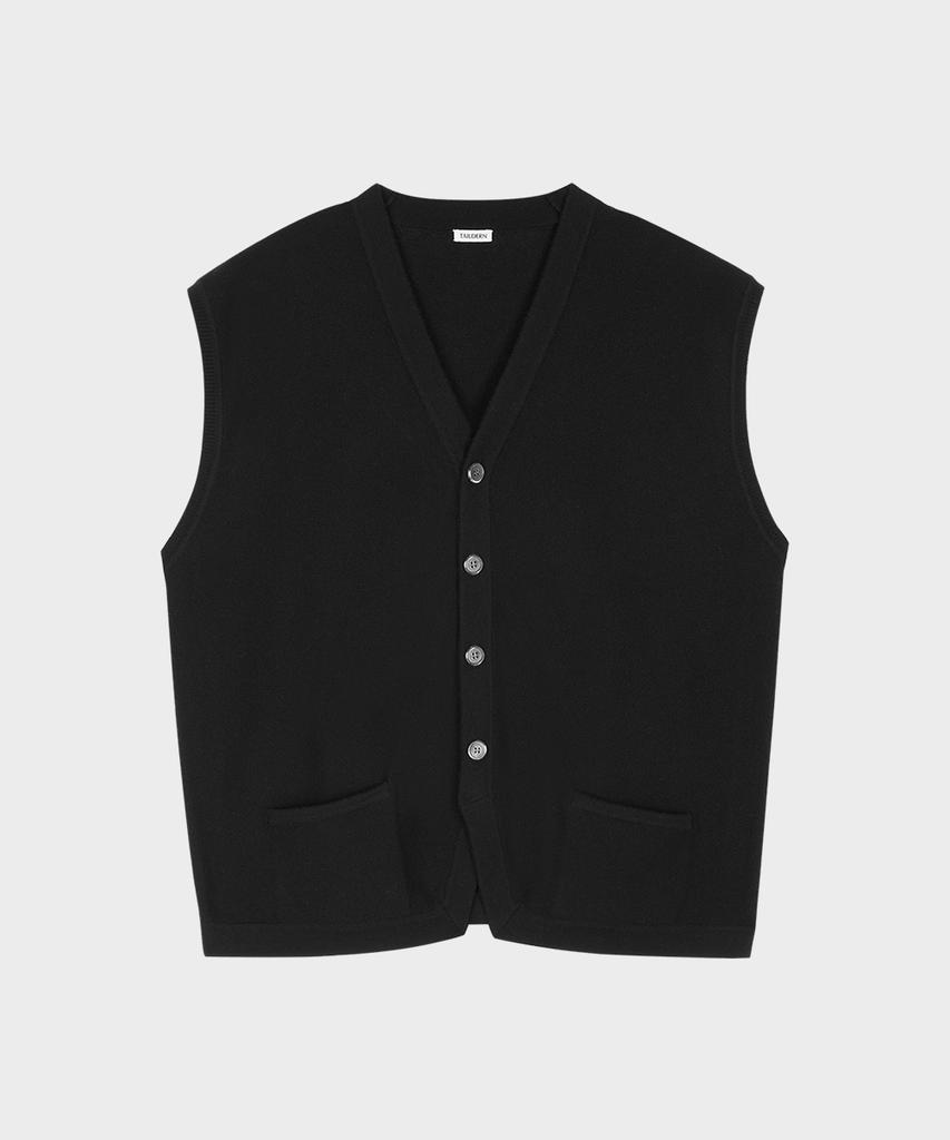 Teildeon Wool Cashmere Knit Vest Black