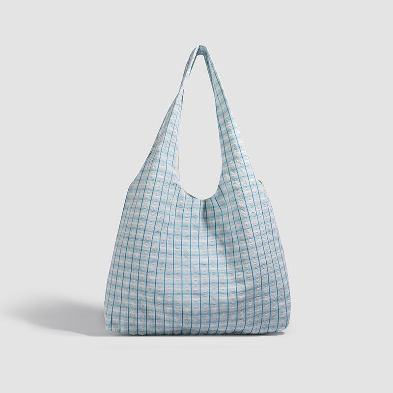 

Вместительная сумка-тоут на одно плечо в студенческом стиле, повседневная сумка подмышку синий