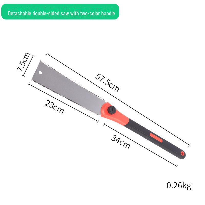 Two-Color Handle Double-Sided Garden Saw for Tree Cutting