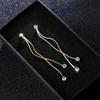 1pcs Women's Linear Long Tassels Diamante Dangle Party Eardrop Earrings