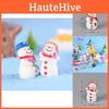Cute Resin Christmas Scene Decoration Couple Playing With Snow For Potted Plant Decor