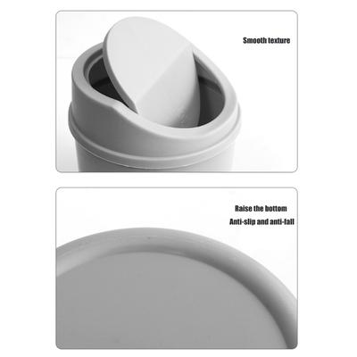 Small Swing Lid Waste Paper Basket For Countertops Plastic Nonslip Bottom Trash Can Home Office Desktop Garbage Bin