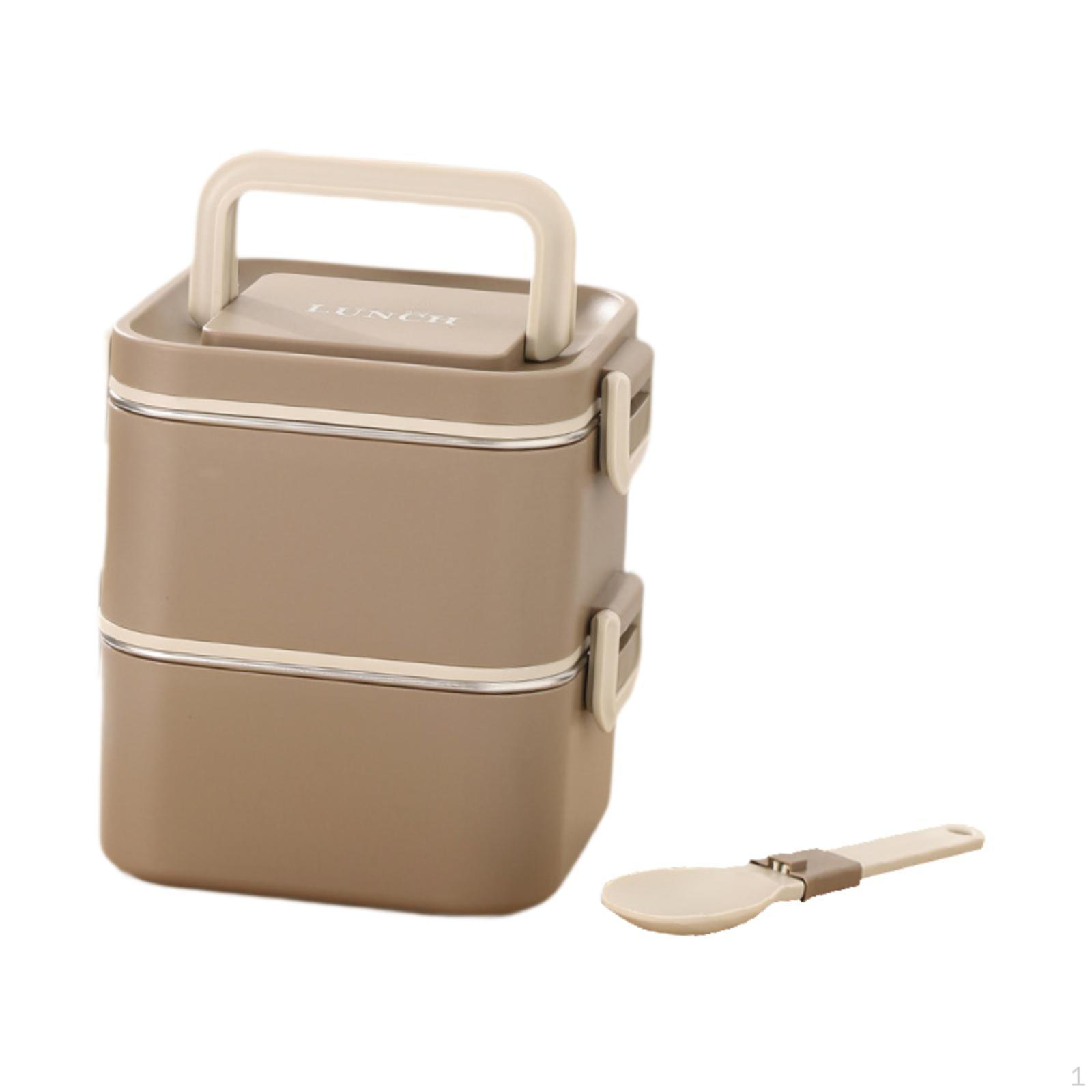 

Ланч-бокс для взрослых Bento с герметичной крышкой для микроволновки, многоразовый морозильник для хранения продуктов, портативный для пикника 2 Layers Khaki