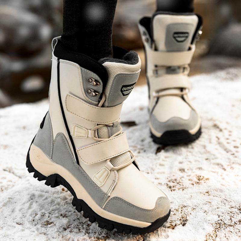 Trendy Mid Length Women's Boots 2024 Winter Thick Cotton Shoes Warm Snow Boots Thick Sole Anti Slip Wear-resistant Women's Shoes