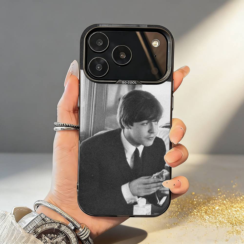 Singer P-Pau-M-McCartney Phone Case For iPhone17 16 15 14 13 12 Pro Max Grey Black Matte Laser Metallic Aurora Funda