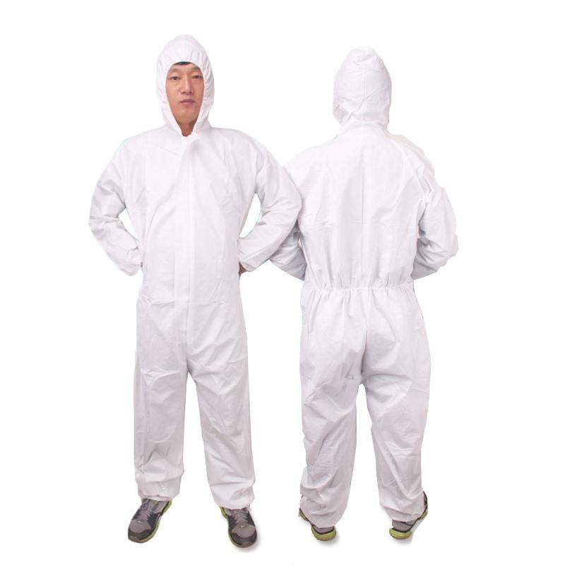 Nonwoven Protective Suit With Blue Tape And Zipper Closure For Dust Spray Painting And Farming Tasks