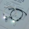 Glow in the Dark Ster Vlinder Koppels Armband Voor Geliefde Ster Hart Hanger Verstelbare Armband Vriendschap Liefde Sieraden Cadeau