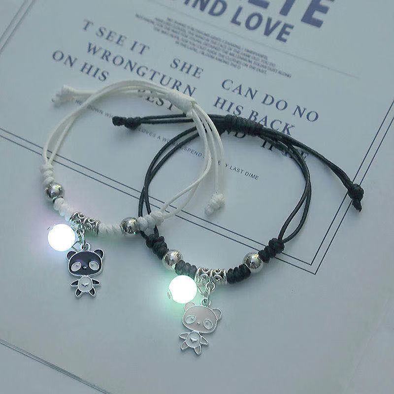 Glow in the Dark Ster Vlinder Koppels Armband Voor Geliefde Ster Hart Hanger Verstelbare Armband Vriendschap Liefde Sieraden Cadeau