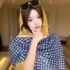 Polka Dot Buckle High-end Mother Scarf Women's Versatile Long Ethnic Style Silk Scarf Hangzhou Silk Shawl Dual-purpose Spring and Autumn