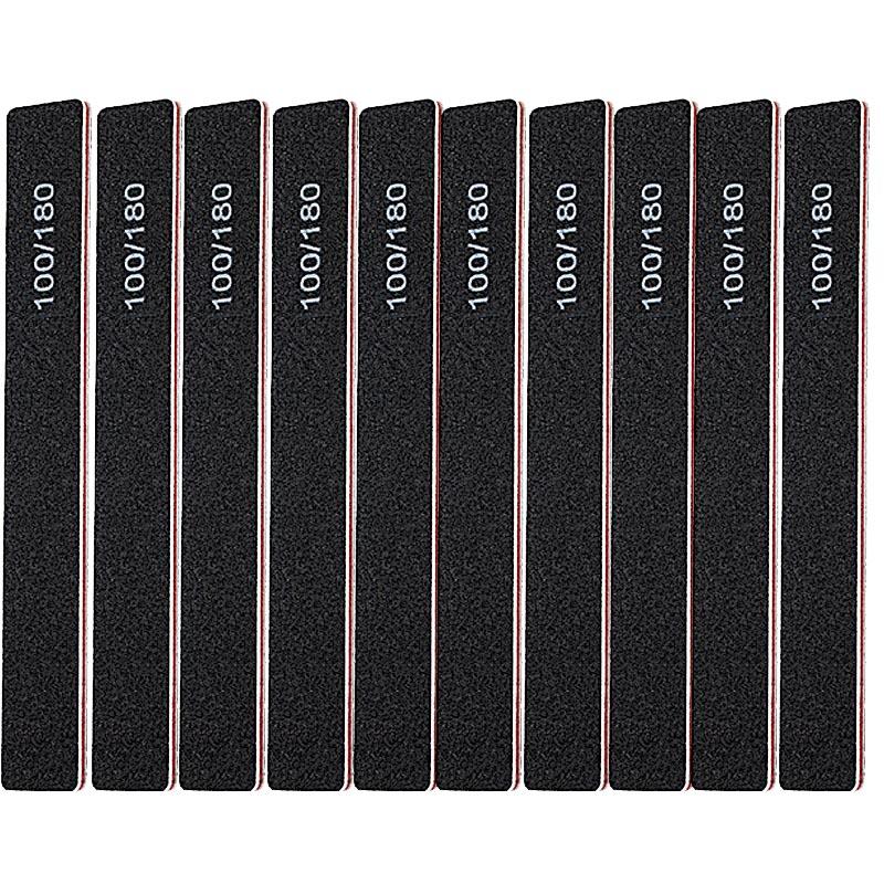 New Nail File Bufer 100/180 Grit Half Moon Nails Files Sanding Grinding Double Side Sandpaper Nail Manicure Tool ZJC04