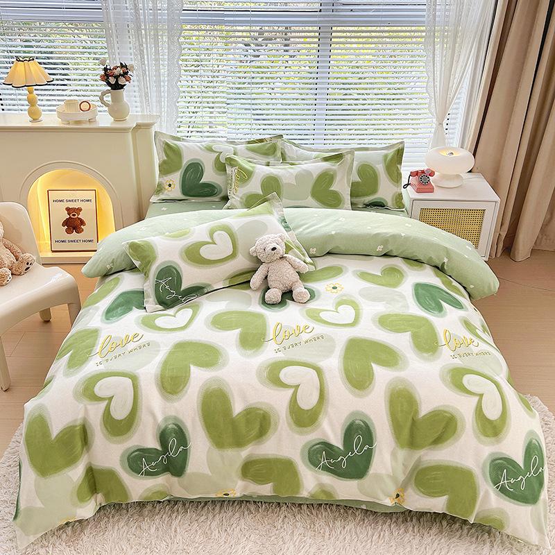 Fresh and Pastoral Style of Plants and Flowers, Dormitory Home Three-piece Set, Four-piece Set, Silky Soft and Delicate Bedding