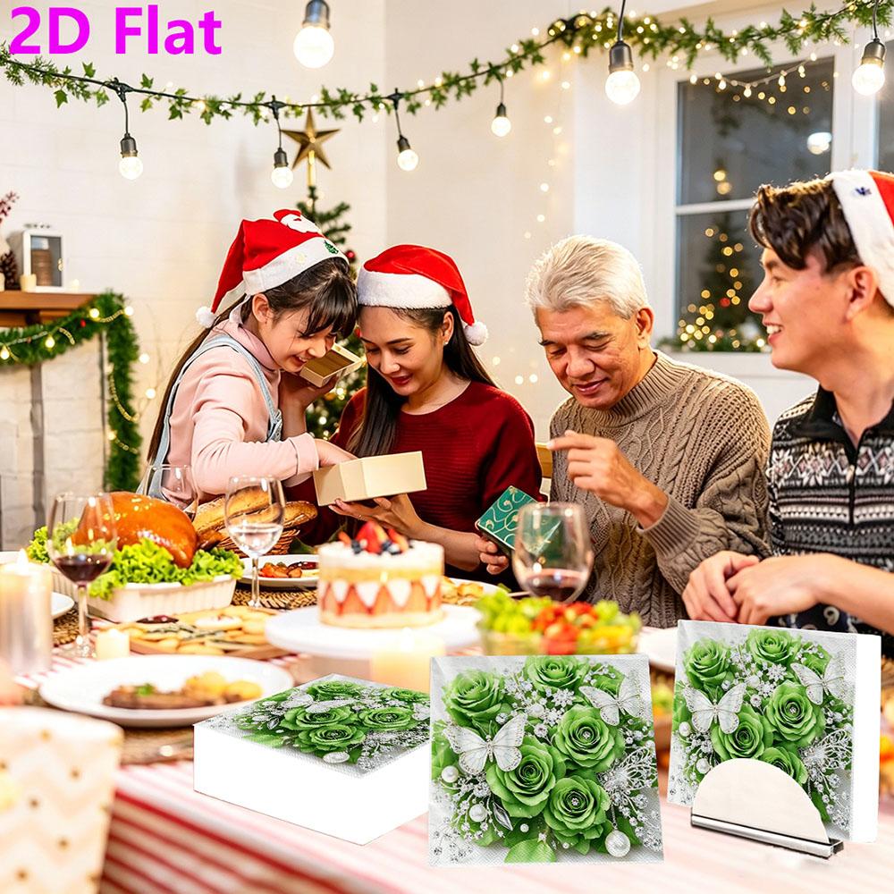 20pcs Disposable Napkins with Rose Pattern Print for Wedding,Parties,and Daily Use for Thanksgiving Fall Christmas Table Decoration