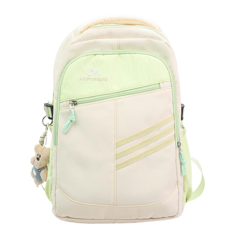 

Женский рюкзак с цветными блоками, студенческий рюкзак большой вместимости, дорожный рюкзак зелёный