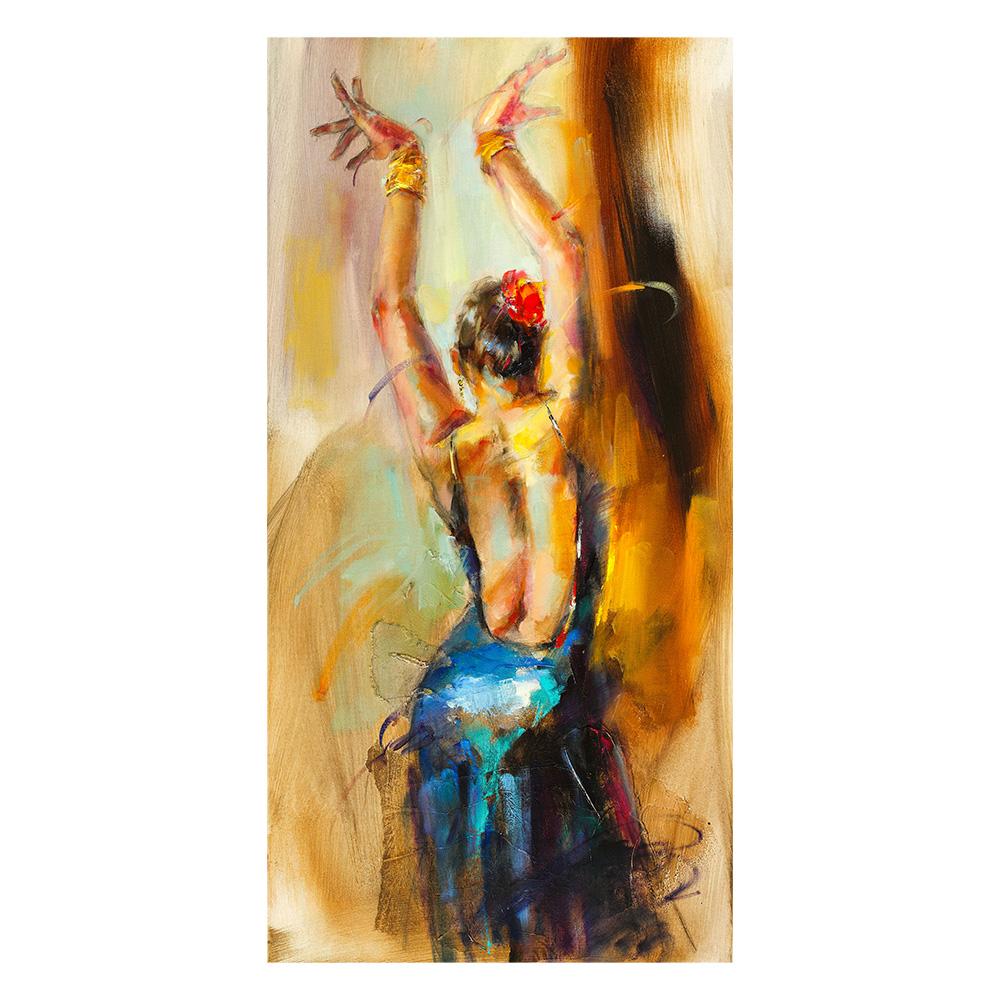 

Современный красочный постер Испанское фламенко Красота Танцовщица Искусство Масляная живопись на холсте Винтажные принты с фигурами Настенное искусство Картины Домашний декор 30x60cm