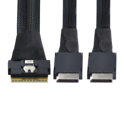 Chenyang 8i To Dual OcuLink UltraPort Slimline SAS Slim SFF-8654 74-pin SFF-8611 PCI-E 4.0 Cable, 50cm, PCI-Express