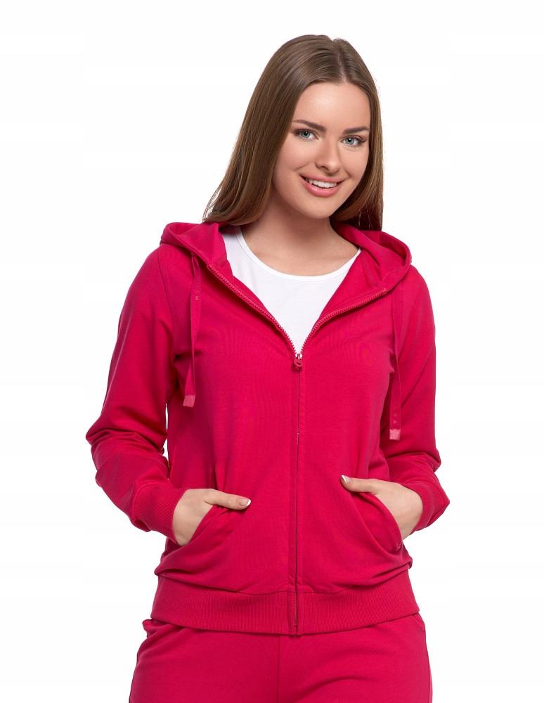 Women's Cotton Hooded Sweatshirt with Zipper, Soft, Fashionable, MORAJ L PINK
