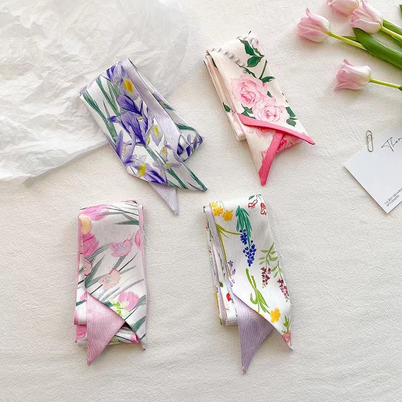 Multifunctional Flower Hair Band Headwear Scarves 6.5cm*90cm