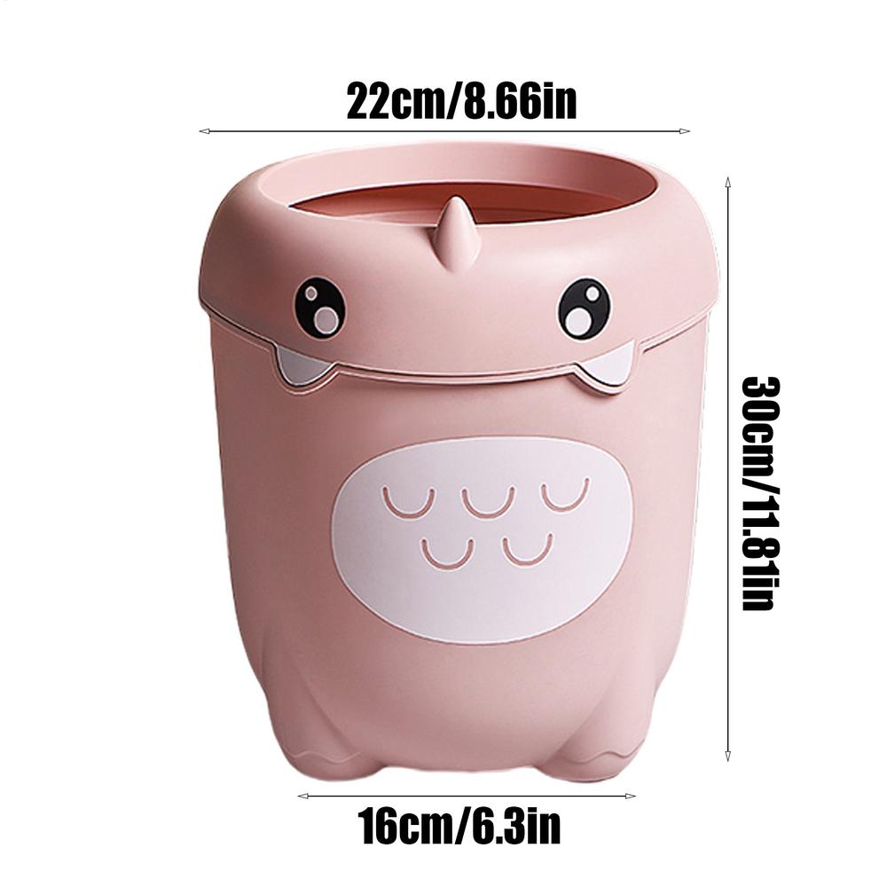 

Kids Trash Can Small Cute Dinosaur Garbage Bin Miniature Trash Storage Bin Large Capacity Waste Organizer Basket for Room розовый