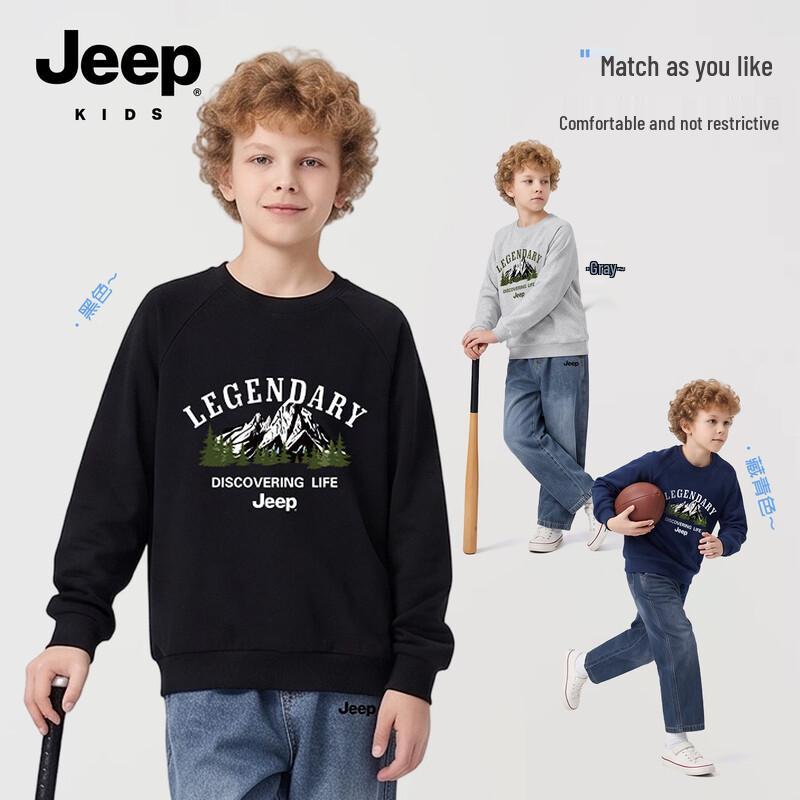 JEEP Boys' Casual Fall Graphic Sweatshirt