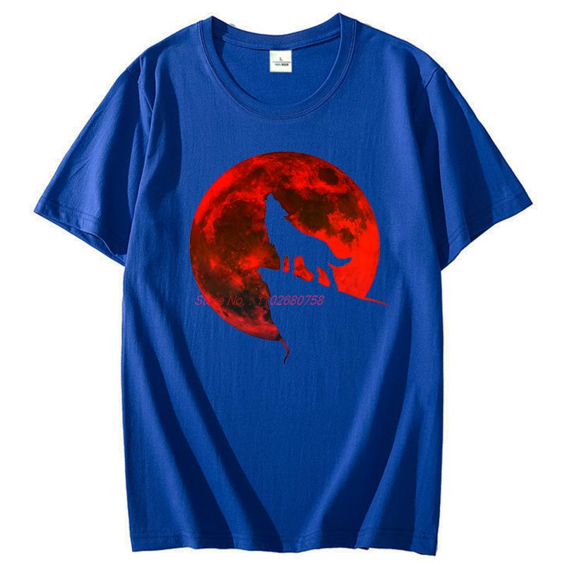 Howling Wolf Blood Moon Full Moon Shirts Graphic Tee Fashion For Unisex Tops Tshirt New Arrival Goods Short Sleeve Tee Unisex Clothes