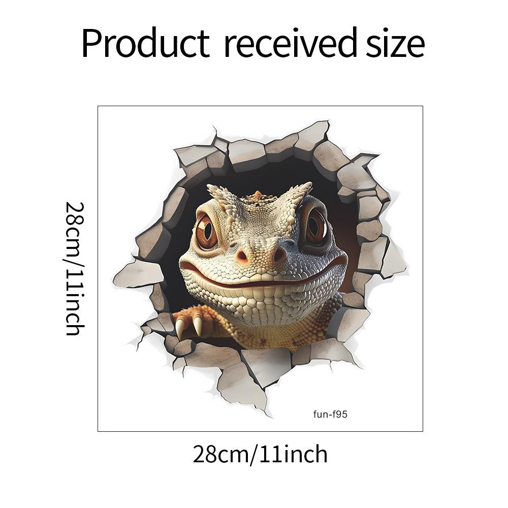 

Сломанное отверстие Имитация ящерицы Стеклянные окна и окна Ландшафтный дизайн Наклейки на окна Электростатический УФ 28*28CM/fun-f95