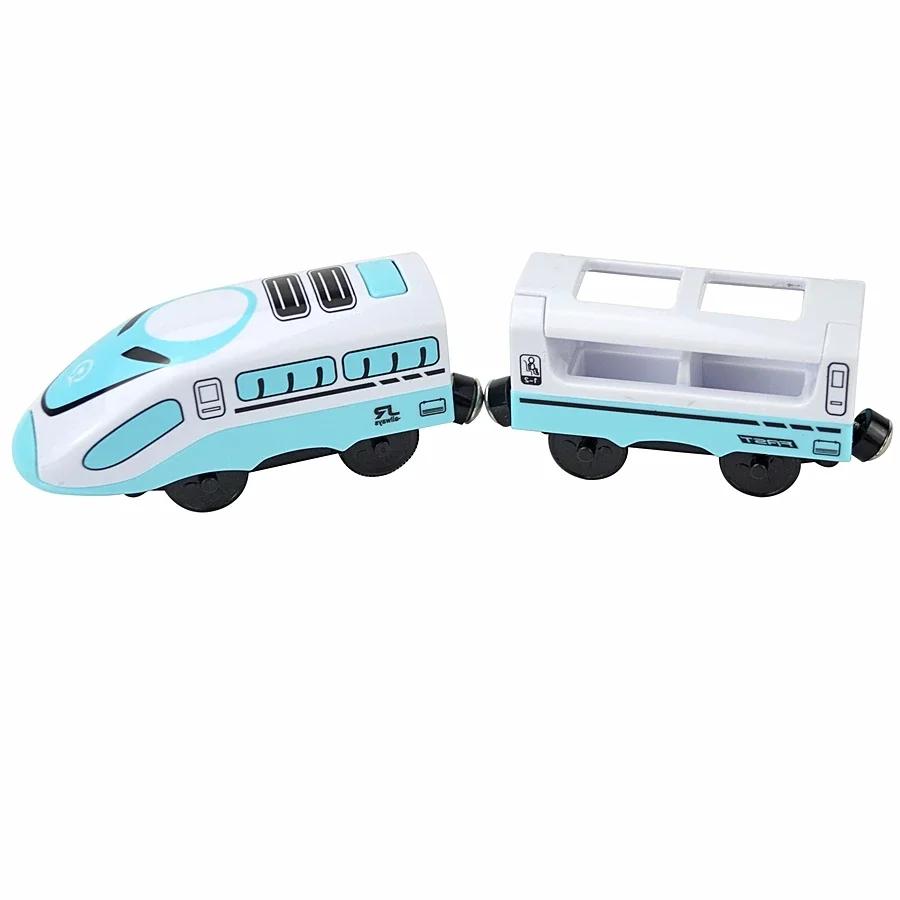 Train Track Wooden Train Toys Magnetic Set Electric Car Locomotive Diecast Slot Fit All Wood Brand Biro Railway Tracks For Kids
