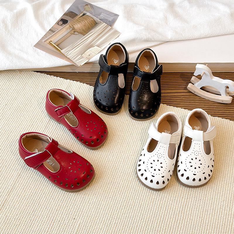 2026 Fashionable Korean Style Spring/Summer Girls Breathable Leather Princess Shoes 24 красный