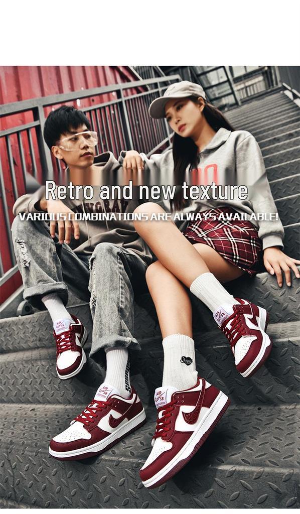 Putian AJ Dunk Weinrot Herren Low-Top Sneaker, Air Force 1 Lässige Damenschuhe Neuer Stil