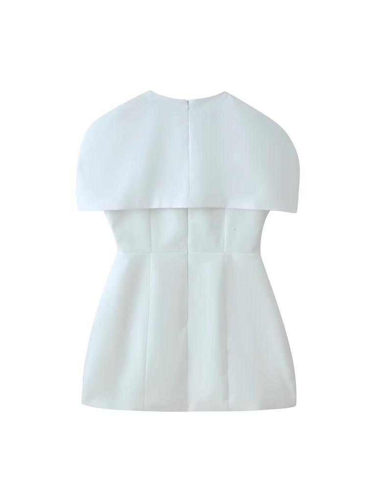 2025 A/W Chic Women's Detachable Shawl Dress with Waist-cinching Design
