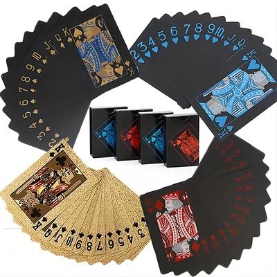 Black Gold Playing Card Poker Game Deck Blue Silver Poker Suit Plastic Magic Waterproof Deck of Card Magic Water Gift Collection