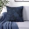 Navy Tone Floral square Jacquard Pillow Cover for Sofa Office Waist Cushion Cover Home Decorative Pillowcase