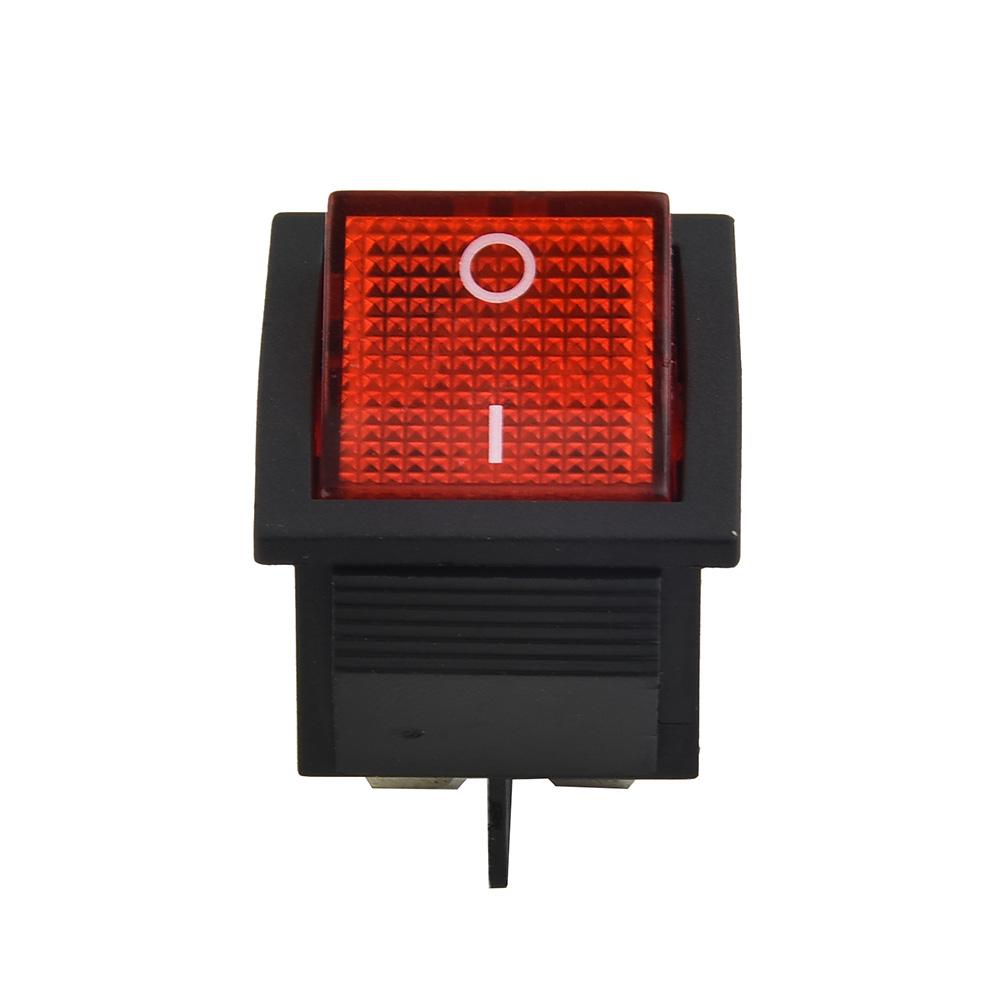 Bulk 10 Red Light 4 Pin DPST ON OFF Rocker Switch KCD4 Rated 15A 250V and 20A 125V AC for Electrical Applications