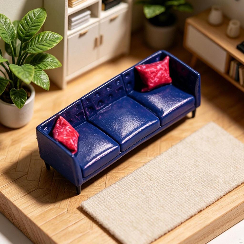 1/64 Scale Model Sofa, Miniature Furniture for Display, Artwork, Gift, Diorama, Decorative