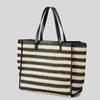 Sommer Große Kapazität Handgewebte Strohtasche Gestreift Seaside Urlaub Wind Strandtasche Mode Schultertasche