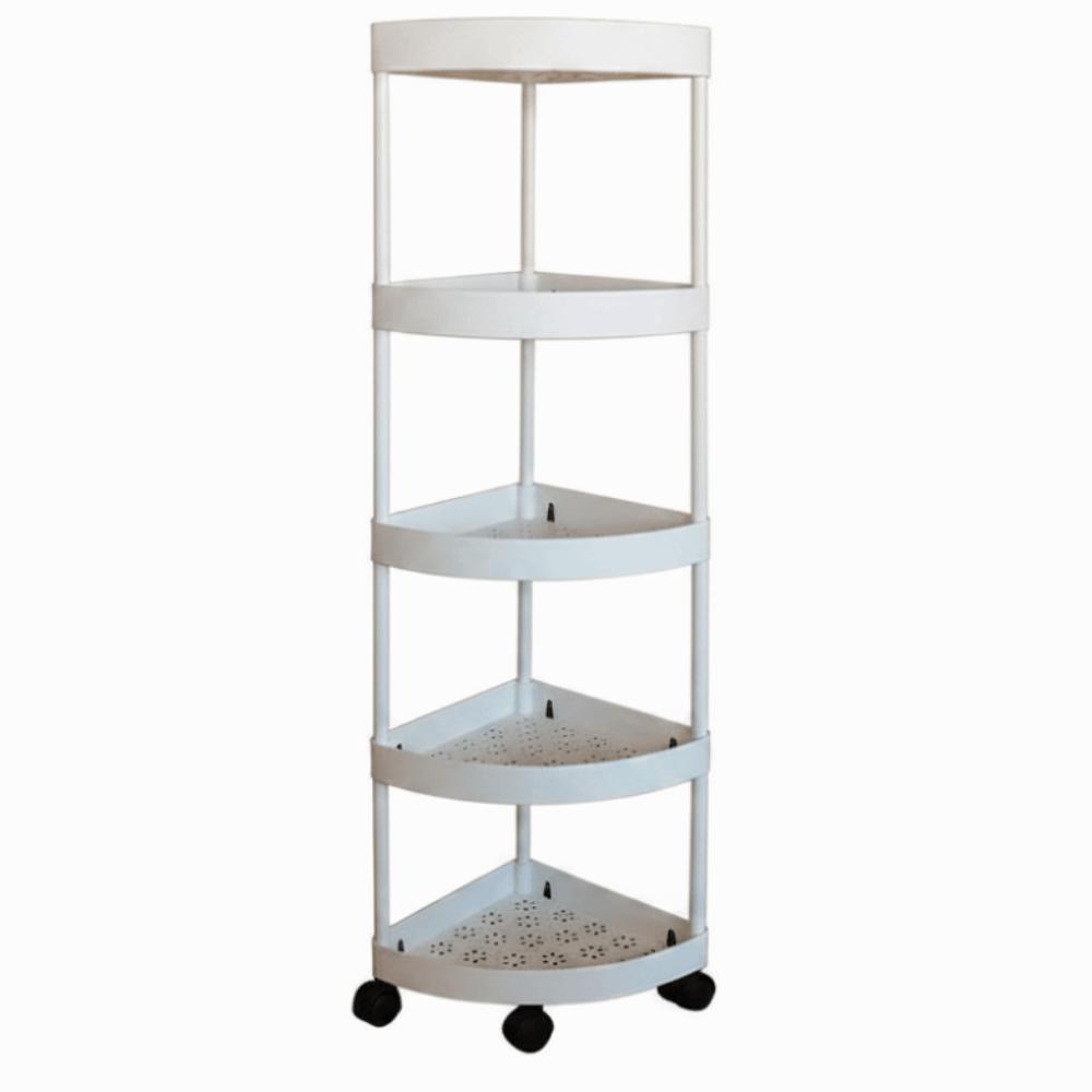 Multi-Tier Bathroom Storage Rack Large Capacity Rolling Cart Storage Rack Home Organizer