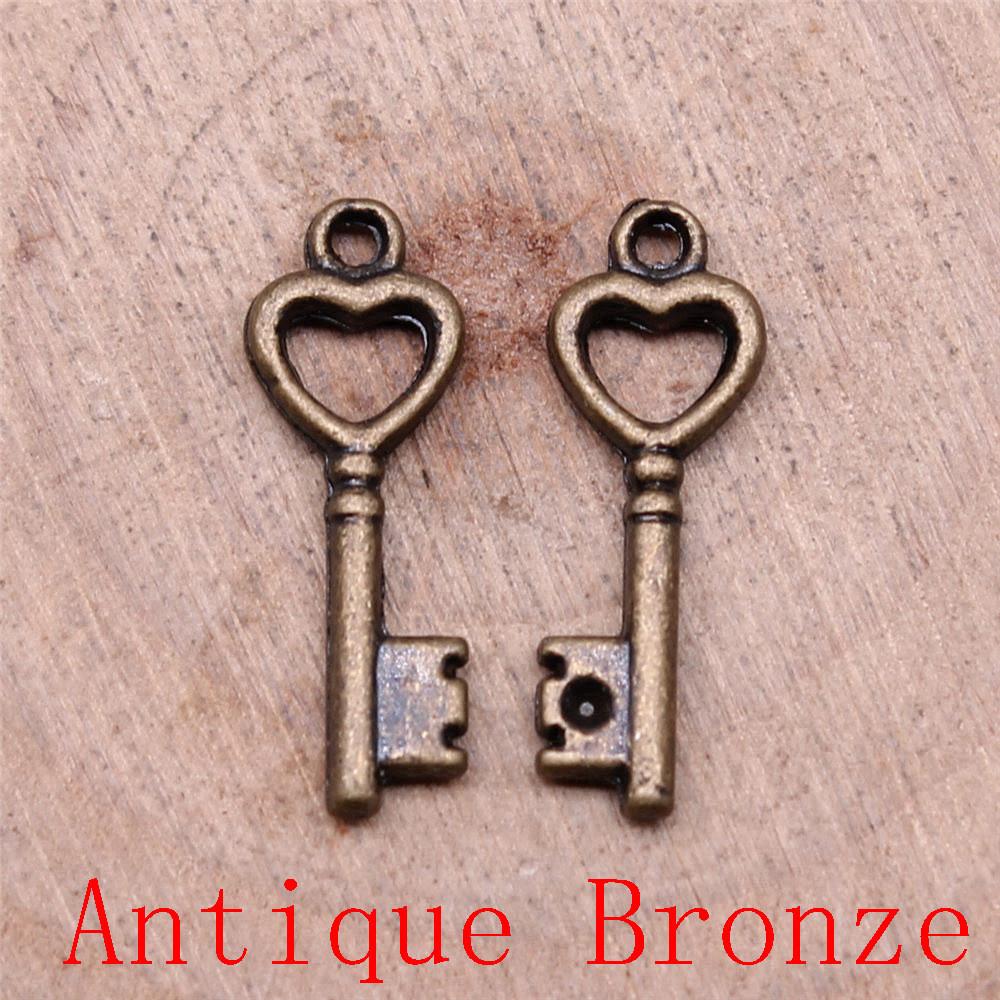 Classic Key Shaped Charms Pendant For Bracelet Necklace Jewelry Making Craft Findings