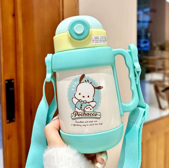 Sanrio Hello Kitty Kids 316 Thermos Water Bottle with Straw - Large Capacity, Portable for Students 580ml