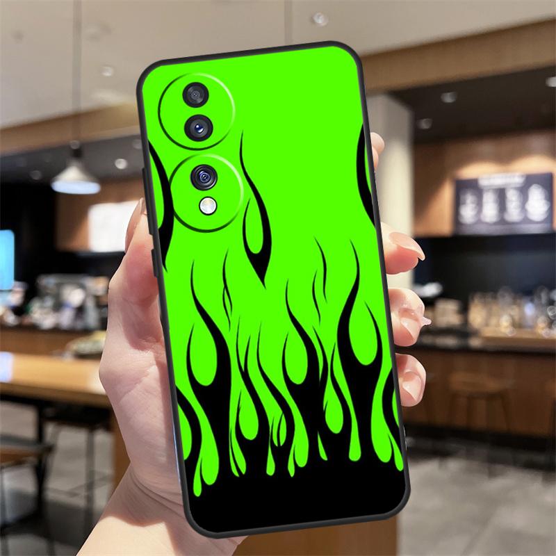 Blue Red Flame Fire Case For Honor Magic 5 6 7 8 Pro Honor 200 400 50 70 90 Lite X8b X8c X9b X9c X9d Win RT Cover