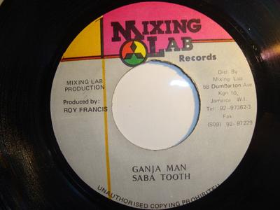 7inch Record SABA TOOTH - Ganja Man NONE Mixing Lab Jamaica Reggae, Ska & Dub Used