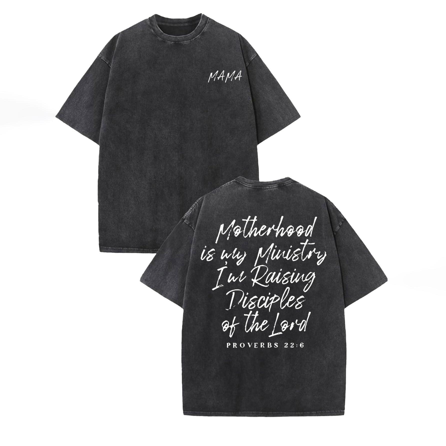 

Vintage-washed, loose-fit, comfortable 100% cotton T-shirt with “A Mother s Mission” inspirational quote print L чёрный