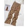 Viola, Seta di Ghiaccio, Raso, Sottili, Pantaloni a Gamba Larga, da Donna, Dritti, Larghi, Pantaloni Casual