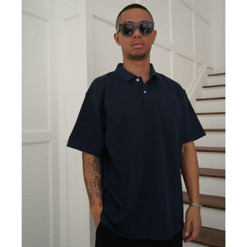 Trendy American Pocket Short Sleeve Loose Casual Polo Shirt