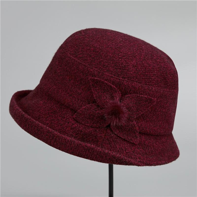 

Knit Fall Winter Elderly Womens Fisherman Hat With Warmth And Windproof Protection For Senior Fashion червоний